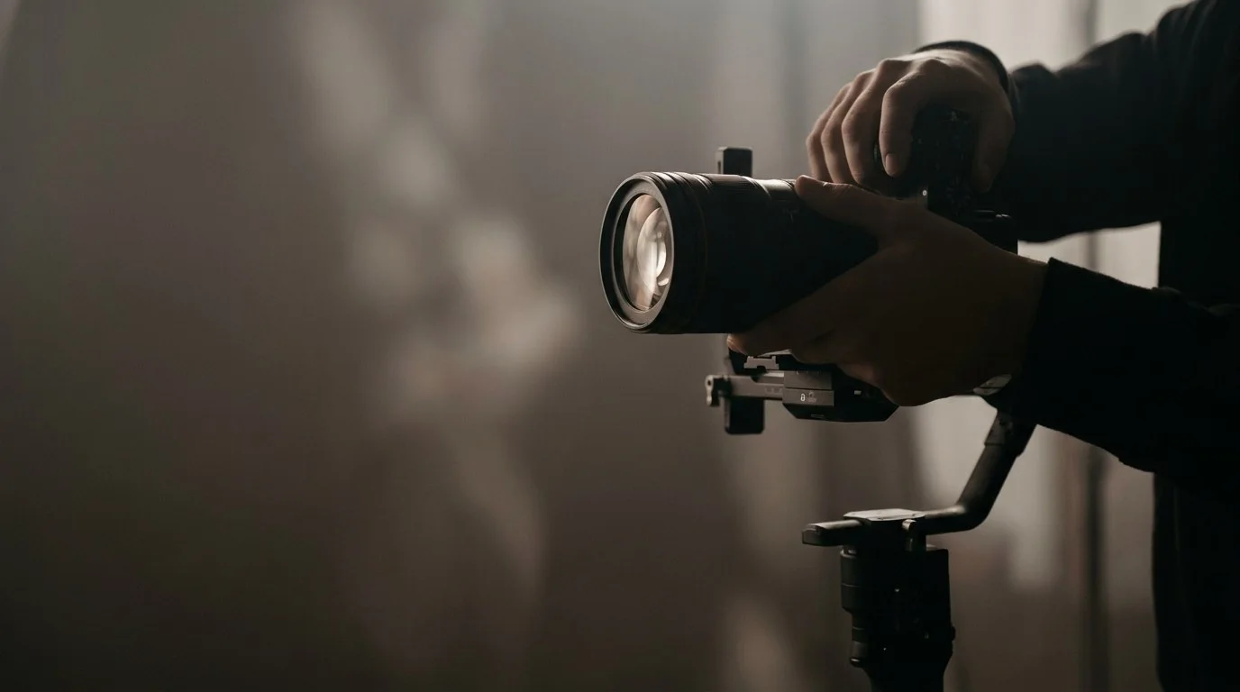 Nikon Z 24-120mm F4 S na gimbalu z planem filmowym i światłem